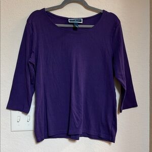Karen Scott Deep Purple Women's Blouse Size L